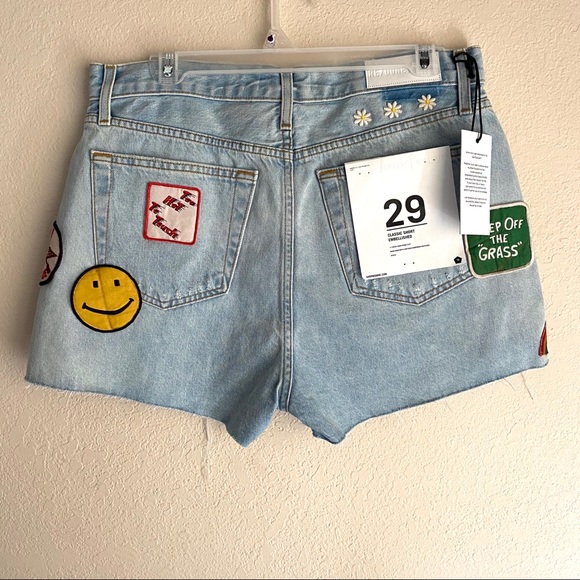 RE/DONE Classic High Rise Short, Embellished NWT - Picture 1 of 9
